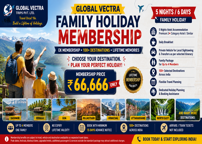 Family Holiday Membership 5 Nights 6 Days INR 66,666