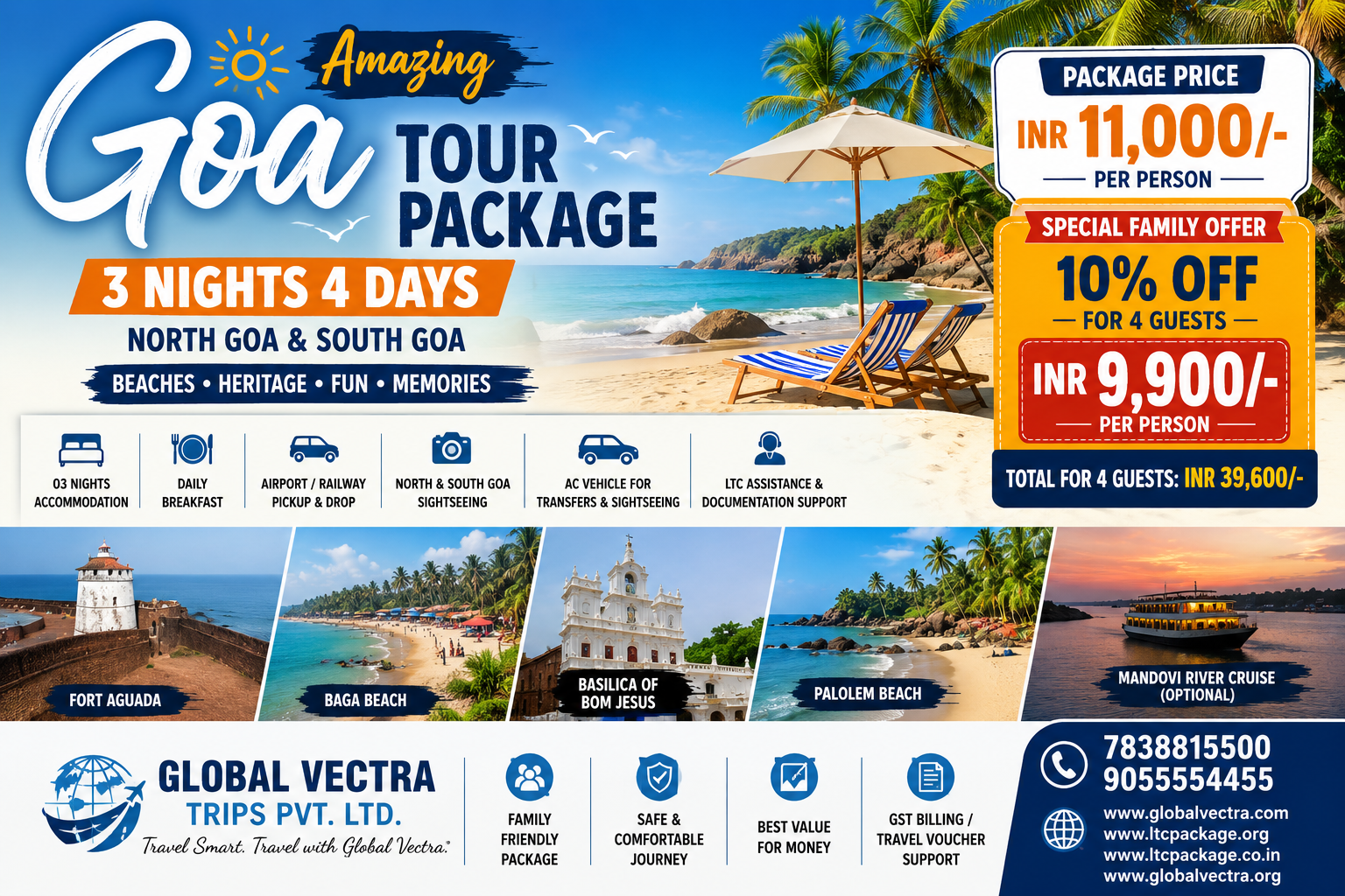 Goa Tour Package 3 Nights 4 Days North Goa South Goa